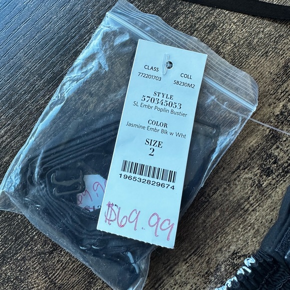 White House Black Market Floral Embroidered Bustier Top NWT Sz 2 - Picture 8 of 14